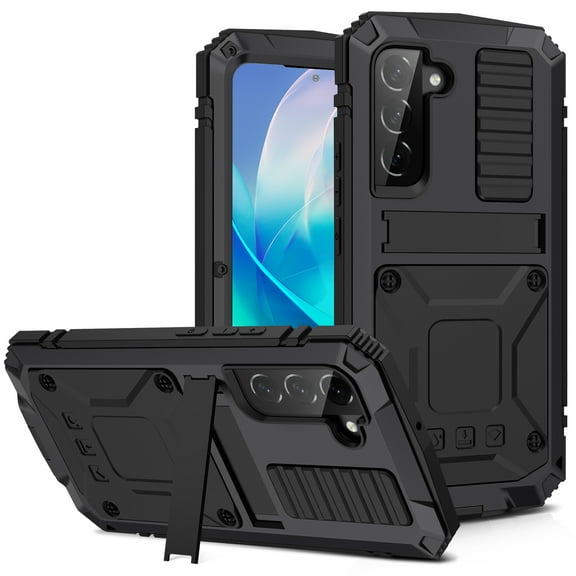 Galaxy S23 Case for Samsung S23 5G, Allytech Built-in Screen Protector 360° Full Body Heavy Duty Rugged Dropproof Anti-Scratch Shockproof Stand Case for Samsung Galaxy S23, Black