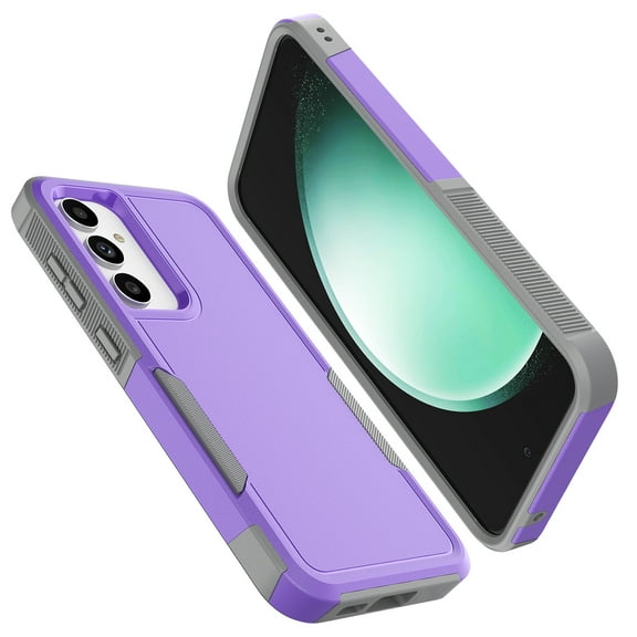 For Galaxy S23 FE 5G Case ,Sturdy Phone Case for Galaxy S23 FE 5G 6.4 inch ,Tiflook Shockproof Protection Heavy Duty Armor Hard Plastic & Rubber Rugged Bumper 2-in-1 Case Cover ( Purple )