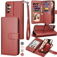 thumbnail image 1 of Galaxy S23 FE Case, S23 FE Wallet Case, Samsung Galaxy S23 FE 6.4 inchs PU Leather Case,Luxury Cash Credit Card Slots Folio Flip Cover [Detachable Magnetic Case] & Kickstand -Wine Red, 1 of 7