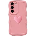 thumbnail image 1 of for Galaxy S23+ Plus Case 5G(6.6" 2023),Cute 3D Colors Love Heart Wavy Frame Full Protection for Samsung Galaxy S23+ 6.6" Soft TPU Shockproof Phone Cover for Women Girls,Pink, 1 of 12
