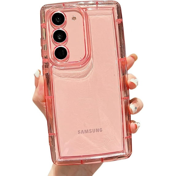 for Galaxy S23+ Plus Case 6.6"(Not fit S23)[10ft Drop Protection] Cute Clear Bright Colors Soap Design with Ultra Thick Edge Protection Soft Puff Phone Case(for Samsung Galaxy S23+ Plus,Pink)