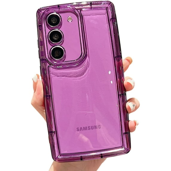 for Galaxy S23+ Plus Case 6.6"(Not fit S23)[10ft Drop Protection] Cute Clear Bright Colors Soap Design with Ultra Thick Edge Protection Soft Puff Phone Case(for Samsung Galaxy S23+ Plus,Purple)