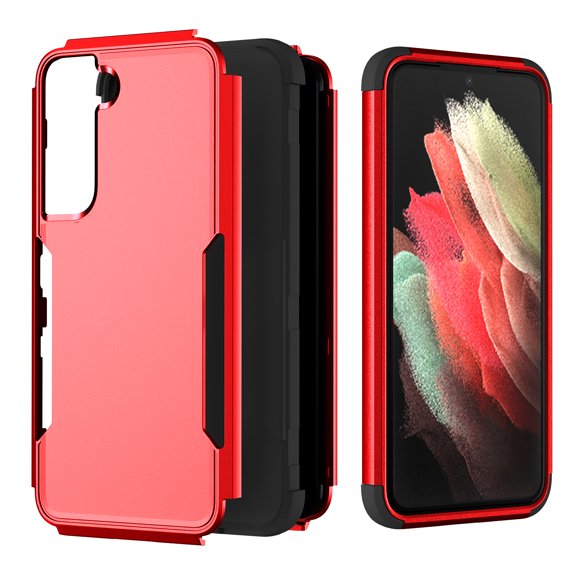for Galaxy S23 Plus Case, Defender Case Compatible with Samsung Galaxy S23 Plus Case, Hybrid Heavy Duty Military Grade Full-Body Drop Shockproof Dustproof 3-Layers Rugged Protective Cover,
Red