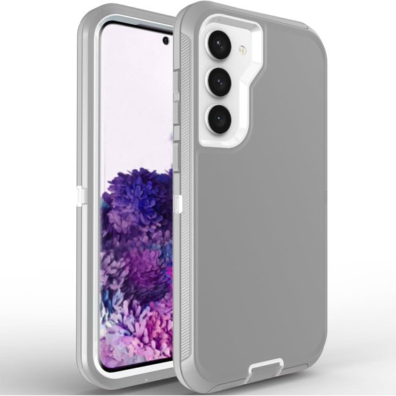 Galaxy S23 Plus Case S23+ Case for Samsung Galaxy S23 Plus Case Military Drop Shockproof Armor Heavy Duty Rugged 3 in 1 Protection Cover for Galaxy S23 Plus Phone Case (Grey+White)