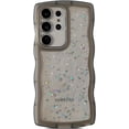 thumbnail image 1 of for Galaxy S23 Ultra Case 6.8",Curly Wavy Anti-Slip Grip Design Bling Cute Transparent Glitter Star Shiny Case Clear Sparkly Bumper Protection Soft Phone Cover Case for Women Girls,Black, 1 of 9