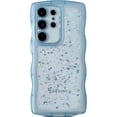 thumbnail image 1 of for Galaxy S23 Ultra Case 6.8",Curly Wavy Anti-Slip Grip Design Bling Cute Transparent Glitter Star Shiny Case Clear Sparkly Bumper Protection Soft Phone Cover Case for Women Girls,Blue, 1 of 10