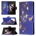 thumbnail image 1 of Galaxy S23 Ultra Case Cute Embossed Pattern Premium Leather Wallet Cover Flip Stand Credit Card Slots Pocket Holder Magnetic Closure Folio Case for Samsung Galaxy S23 Ultra, Purple Butterfly, 1 of 8
