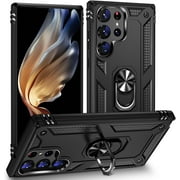 Galaxy S23 Ultra Case, Samsung S23 Ultra Case with [Military Grade] 16ft.Drop Tested Shockproof Phone Cover with Ring Magnetic Kickstand for Samsung Galaxy S23 Ultra-Black