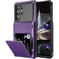 thumbnail image 1 of for Galaxy S23 Ultra Wallet Case 4-Card Credit Card Holder ID Slot Scratch Resistant Dual Layer Hybrid Protective Hard Shell Rugged TPU Bumper Armor Case for Galaxy S23 Ultra 6.8" GreyPurple, 1 of 14