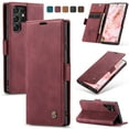 thumbnail image 1 of for Galaxy S23 Ultra Wallet Case with [RFID Blocking] Retro Premium PU Leather Flip Folio Strong Magnetic Closure, Kickstand, Card Slots, Flip Book Style Cover For Samsung Galaxy S23 Ultra,
Winered, 1 of 9