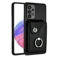 thumbnail image 1 of Galaxy S23 Ultra Wallet Case with Ring Holder Stand, Retro PU Leather Cards Slots Shockproof Kickstand Anti-Scratch Protective Phone Case for Samsung Galaxy S23 Ultra - Black, 1 of 6