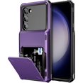 thumbnail image 1 of for Galaxy S23 Wallet Case 4-Card Credit Card Holder ID Slot Scratch Resistant Dual Layer Hybrid Protective Hard Shell Rugged TPU Bumper Armor Case for Samsung Galaxy S23 6.1" GreyPurple, 1 of 14