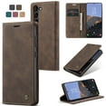 thumbnail image 1 of for Galaxy S23 Wallet Case with [RFID Blocking] Retro Premium PU Leather Flip Folio Strong Magnetic Closure, Kickstand, Card Slots, Flip Book Style Cover For Samsung Galaxy S23,
Coffee, 1 of 9