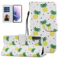 thumbnail image 1 of Galaxy S23 Wallet Cover Case for Samsung Galaxy S23 6.1" 2023, Allytech PU Leather Anti-Shock Folio Kickstand Magnetic Closure Detachable Lanyard Strap Card Slots Case for Samsung S23, Cute Pineapple, 1 of 3