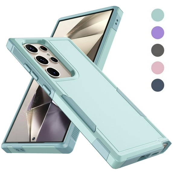 Galaxy S24 5G Case, 2 in 1 Phone Case for Samsung Galaxy S24 6.2" ,Takfox Shockproof Protection Heavy Duty Armor Hard Plastic & Rubber Rugged Bumper Cover,Mintgreen