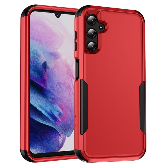 for Galaxy S24 Case, Defender Case Compatible with Samsung Galaxy S24 Case, Hybrid Heavy Duty Military Grade Full-Body Drop Shockproof Dustproof 3-Layers Rugged Protective Cover,
Red/Black