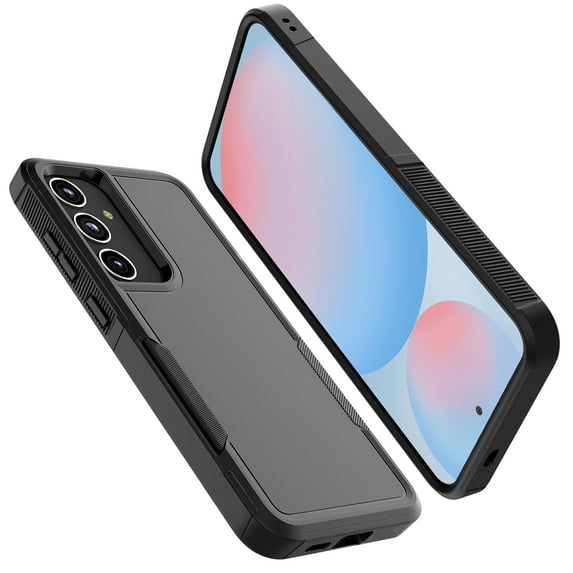 For Galaxy S24 FE 5G Case ,Sturdy Phone Case for Samsung Galaxy S24 FE 5G 6.7 inch ,Tiflook Shockproof Protection Heavy Duty Armor Hard Plastic & Rubber Rugged Bumper 2-in-1 Case Cover ( Black )