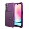 thumbnail image 1 of for Galaxy S24 FE Wallet Case, RFID Blocking Card Holder Slot Kickstand Magnetic Button Closure Women Men Heavy Duty Shockproof Rugged Back Case Cover for Samsung Galaxy S24 FE, Purple, 1 of 7