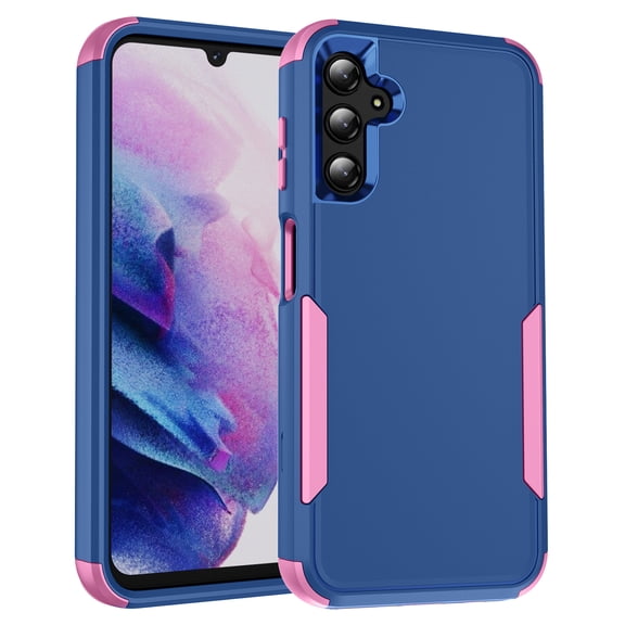 for Galaxy S24 Plus Case, Defender Case Compatible with Samsung Galaxy S24 Plus Case, Hybrid Heavy Duty Military Grade Full-Body Drop Shockproof Dustproof 3-Layers Rugged Protective, Blue+Pink