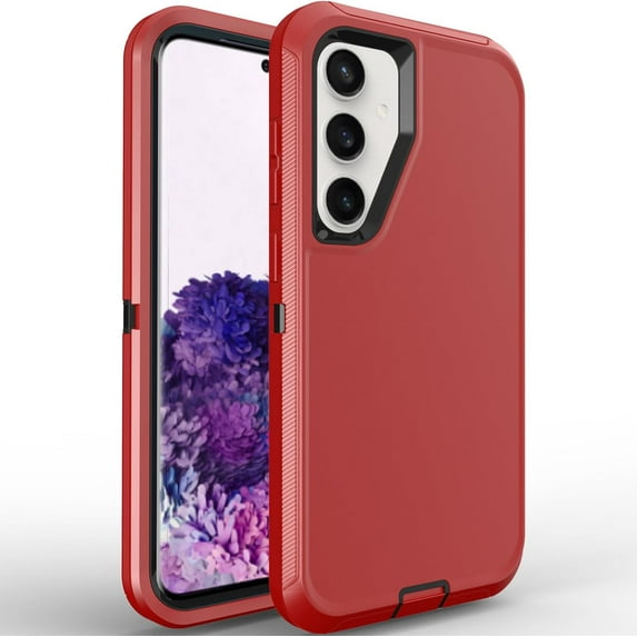 Galaxy S24 Plus Case S24+ Plus Case for Samsung Galaxy S24 Plus Case Military Drop Shockproof Rugged 3 in 1 Protection Cover for Galaxy S24+ Plus Phone Case (Red+Black)