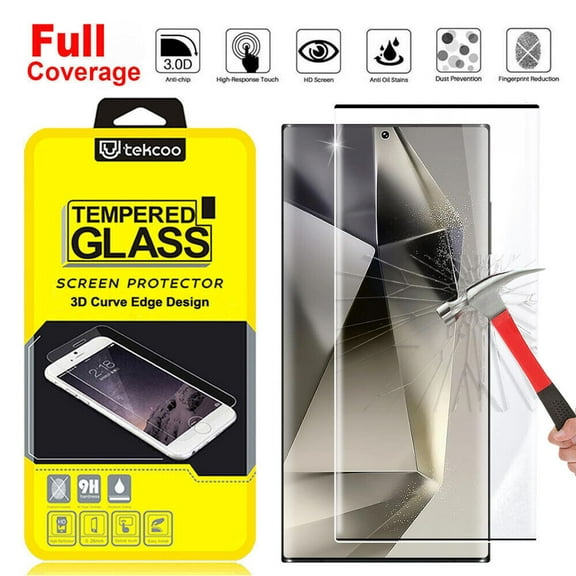 Galaxy S24 Plus Screen Protector, Takfox HD Clear Tempered Glass, Fingerprint Unlock, 3D Curved, Scratch Resistant, Bubble-Free for Samsung Galaxy S24 Plus 5G Glass Screen Protector