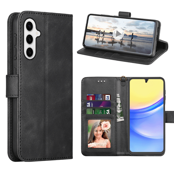 Galaxy S24 Plus Wallet Case, Takfox With RFID Blocking Leather Credit Card Holder Slots Flip Folio Book [Detachable Magnetic] Phone Case Shockproof Cover, For Samsung Galaxy S24 Plus 5G 6.7", Black