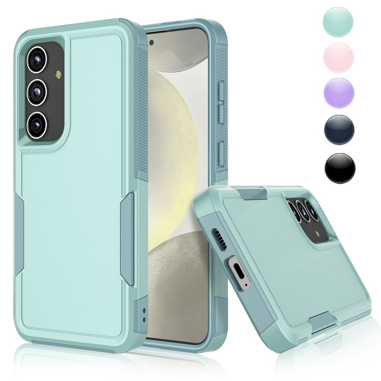 for Galaxy S24,S24 Plus,S24 Ultra Case,Njjex Heavy Duty Shockproof Dual  Layer Rugged Full-Body Protective Phone Cover,2 in 1 Silicone Rubber Phone  Case for Samsung Galaxy S24 - Green 2024 
