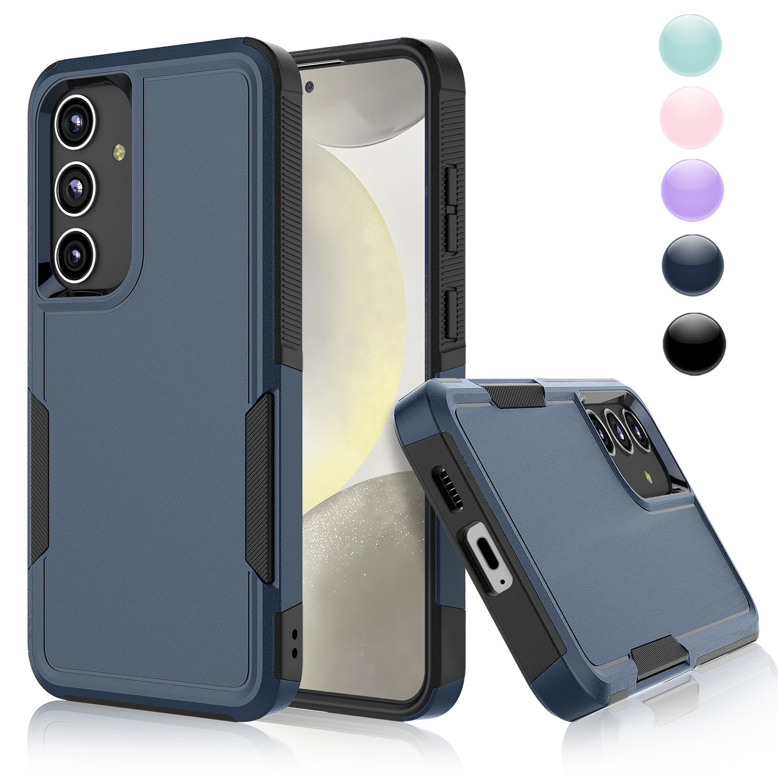 for Galaxy S24,S24 Plus,S24 Ultra Case,Njjex Heavy Duty Shockproof Dual  Layer Rugged Full-Body Protective Phone Cover,2 in 1 Silicone Rubber Phone  ...