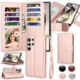 thumbnail image 1 of Galaxy S24 Ultra 5G Case, Takfox Wallet Case for Samsung Galaxy S24 Ultra, PU Leather Credit Card Holder Case [9 Card Slots] Folio Flip Detachable Magnetic Cover Kickstand & Carrying Strap,Rose Gold, 1 of 7