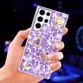thumbnail image 1 of for Galaxy S24 Ultra Bling Case Women Girls Luxury 3D Glitter Diamond Sparkle Crystal Rhinestone Phone Case Cute 3D Heart Crown Flower and Butterfly Gemstone Case for Galaxy S24 Ultra, Purple, 1 of 14