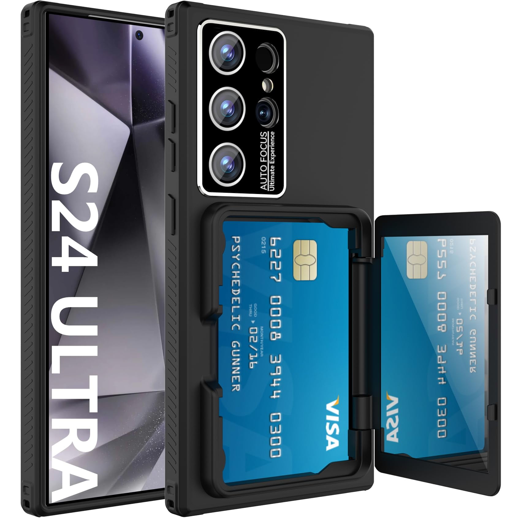 for Galaxy S24 Ultra Case Wallet (2024) with [Card Holder]&[Full Lens