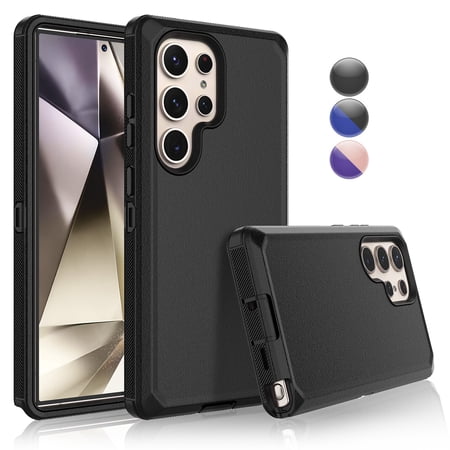 Galaxy S24 Ultra Cases, Sturdy Phone Case for Samsung Galaxy S24 Ultra, Tekcoo Full-Body Shockproof Protection Heavy Duty Armor Hard Plastic & Shock Absorption Rubber Rugged Bumper 3-in-1 Case Cover