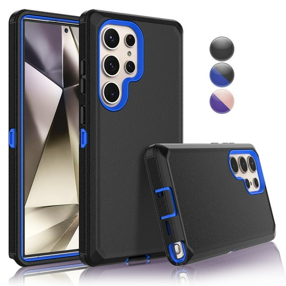 Galaxy S24 Ultra Cases, Sturdy Phone Case for Samsung Galaxy S24 Ultra, Tekcoo Full-Body Shockproof Protection Heavy Duty Armor Hard Plastic & Shock Absorption Rubber Rugged Bumper 3-in-1 Case Cover