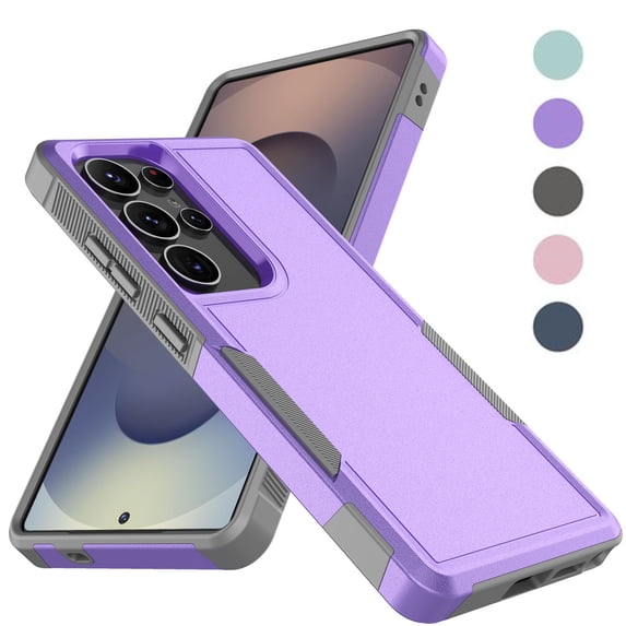 Galaxy S25 Case , 2 in 1 Phone Case for Samsung Galaxy S25 6.2 inch ,Takfox Shockproof Protection Heavy Duty Armor Hard Plastic & Rubber Rugged Full Body Bumper Cover- Purple