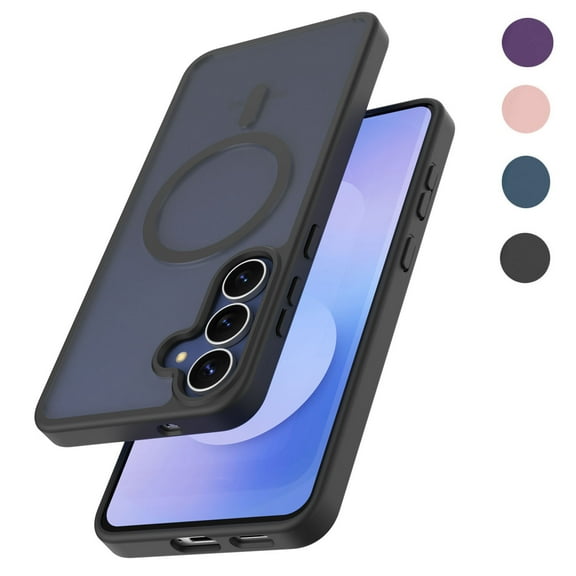 Galaxy S25 FE 5G Case,Magnetic Phone Case with MagSafe for Samsung Galaxy S25 FE 6.7",Takfox [Frosted] Shockproof Case Matte Hard Plastic & Silicone Rubber Full Body Bumper Protection Cover,Black