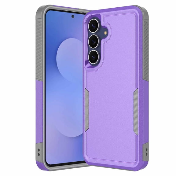 Galaxy S25 FE 5G Case,Sturdy Phone Case for Samsung S25 FE 5G 2025 6.7 inch,M&H Shockproof Protection Heavy Duty Armor Hard Plastic & Rubber Rugged Bumper 2-in-1 Case Cover-Purple