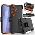 thumbnail image 1 of Galaxy S25 FE 5G Case,Takfox Samsung S25 FE Holster Phone Case with Built-in Screen Protector Swivel Belt Clip [3 Layers] Heavy Duty Full Body Protection Shockproof Kickstand Cover -Black/Orange, 1 of 8