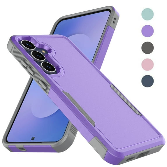 Galaxy S25 FE Case , 2 in 1 Phone Case for Samsung Galaxy S25 FE 5G 6.7 inch ,Takfox Shockproof Protection Heavy Duty Armor Hard Plastic & Rubber Rugged Full Body Bumper Cover- Purple