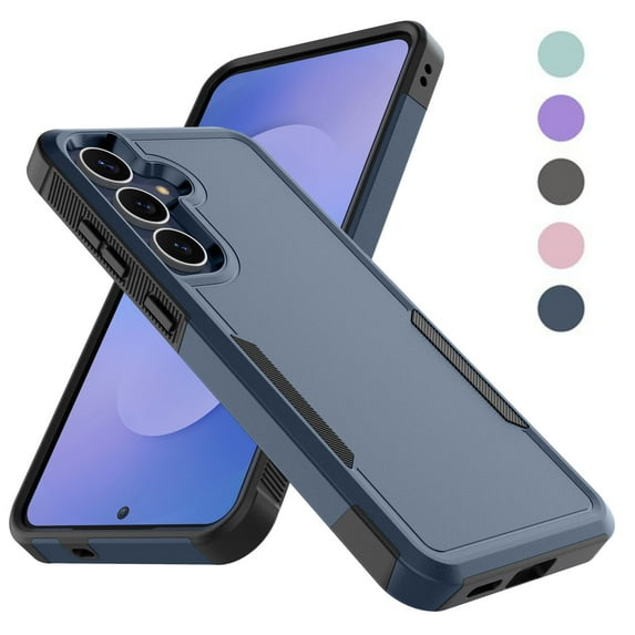 Galaxy S25 FE Case , 2 in 1 Phone Case for Samsung Galaxy S25 FE 5G 6.7 inch ,Takfox Shockproof Protection Heavy Duty Armor Hard Plastic & Rubber Rugged Full Body Bumper Cover- Blue