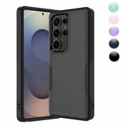 for Galaxy S25,S25 Plus,S25 Ultra Case,Njjex Heavy Duty Shockproof Dual Layer Rugged Full-Body Protective Phone Cover,2 in 1 Silicone Rubber Phone Case for Samsung Galaxy S25 - Black 2025