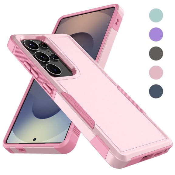 Galaxy S25 Ultra Case , 2 in 1 Phone Case for Samsung Galaxy S25 Ultra 5G 6.9 inch ,Takfox Shockproof Protection Heavy Duty Armor Hard Plastic & Rubber Rugged Full Body Bumper Cover- Pink