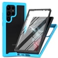 thumbnail image 1 of Galaxy S25 Ultra Case with Built in Screen Protector,Dteck Full-Body Shockproof Rubber Hybrid Protection Case Crystal Clear PC Back Cover for Samsung Galaxy S25 Ultra,Blue, 1 of 5