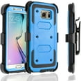 thumbnail image 1 of Galaxy S6 Case, [SUPER GUARD] Dual Layer Protection With [Built-in Screen Protector] Holster Locking Belt Clip+Circle(TM) Stylus Touch Screen Pen (Blue), 1 of 8