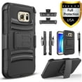 thumbnail image 1 of Galaxy S6 Edge Case, Dual Layers [Combo Holster] Case And Built-In Kickstand Bundled with Circlemalls Stylus Pen (Black), 1 of 6
