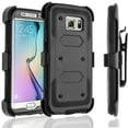 thumbnail image 1 of Galaxy S6 Edge Case, [SUPER GUARD] Dual Layer Protection Holster Locking Belt Clip+Circle(TM) Stylus Touch Screen Pen (Black), 1 of 8