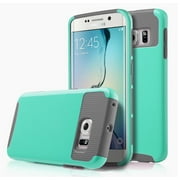 Galaxy S6 Edge Plus Case, Dual Layer Shockproof Silicone Phone Protection Case TPU Hybrid Slim Fit Cover With [Premium Screen Protector] And Touch Screen Pen (Teal)