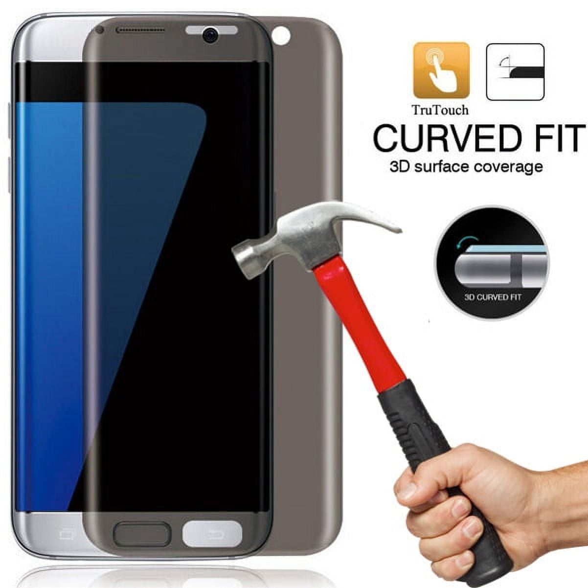 Galaxy S7 Edge Tempered Glass Privacy Screen Protector, Curved