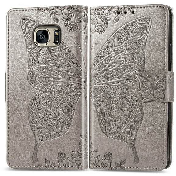 Galaxy S8 Case, Galaxy S8 Wallet Folio Case Magnetic Closure RFID Blocking Card Slots Kickstand Shockproof Case for Samsung Galaxy S8, Gray