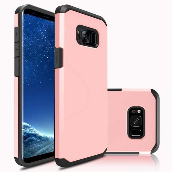 Galaxy S8 Plus Case, Dual Layer Protective Hybrid Armor Defender Case (Rose Gold)