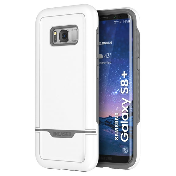 Galaxy S8 Plus Case (S8+) Rebel Series, Heavy Duty (dual-layer) Impact Armor By Encased (Samsung S8+) (White)